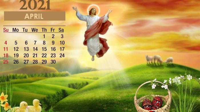 April 2021 Calendar Easter Jesus Wallpaper 72168 - Baltana