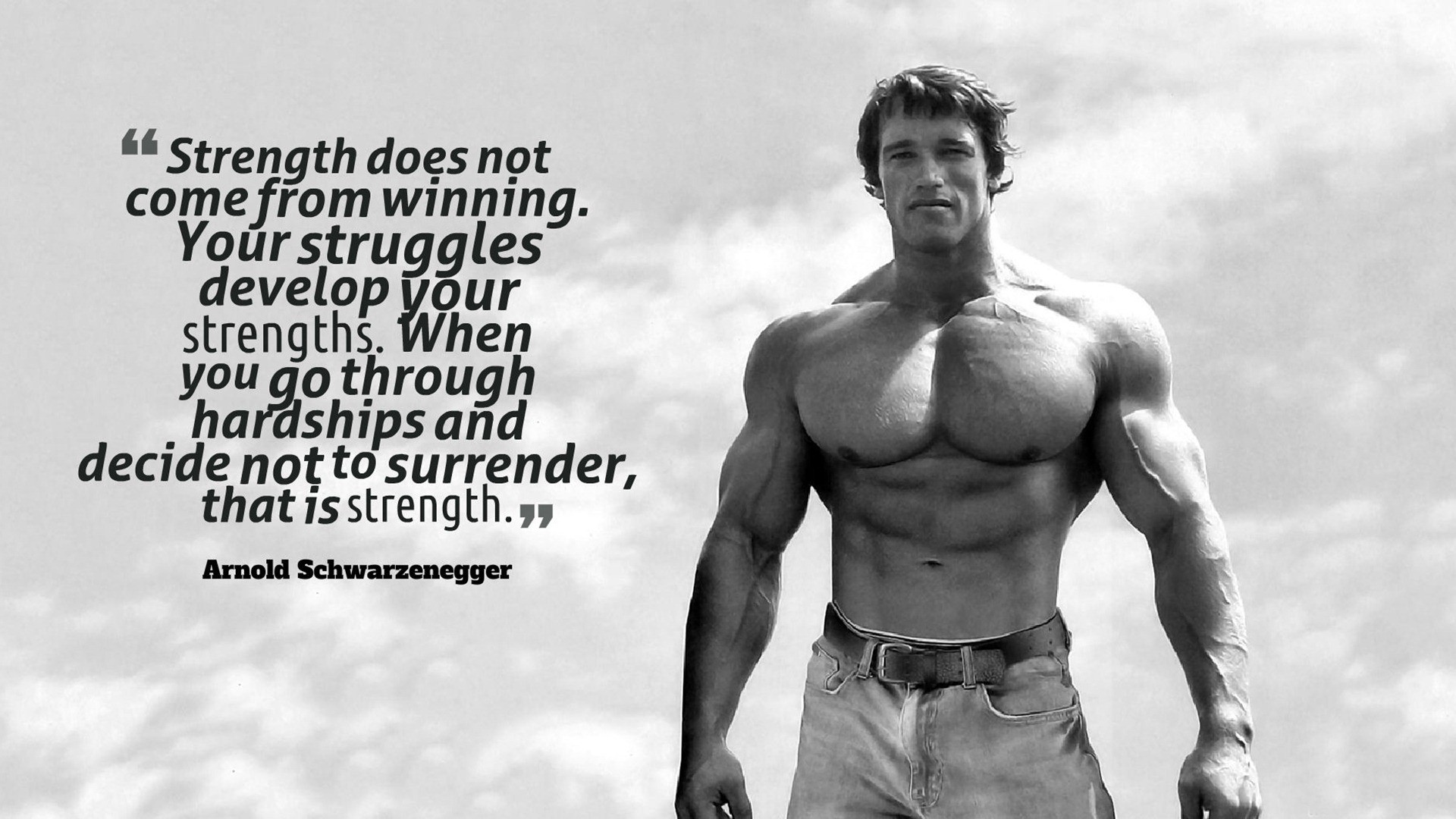 Arnold Schwarzenegger Strength Quotes Wallpaper 
