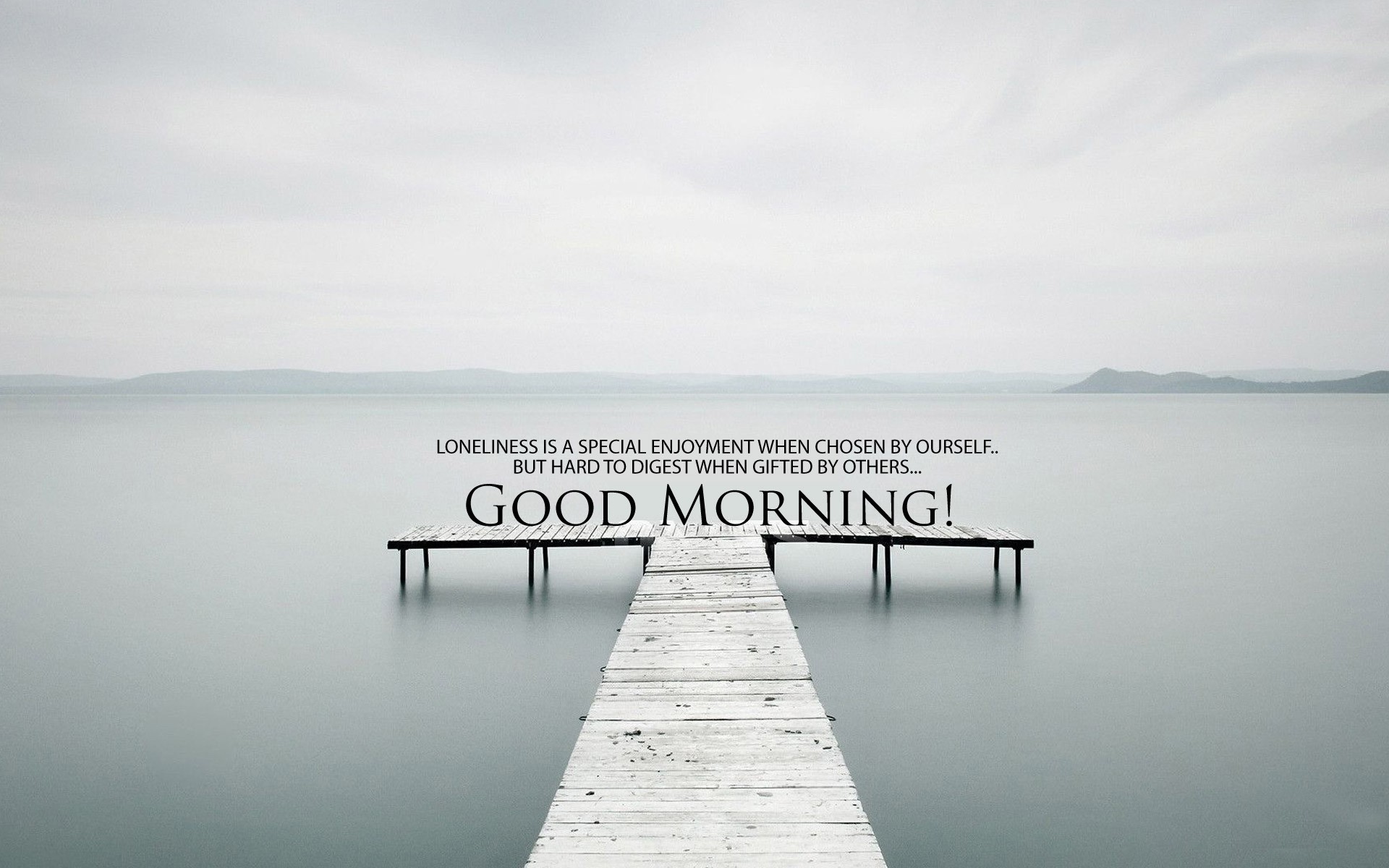 Beautiful Lake Good Morning Quotes Wallpaper 