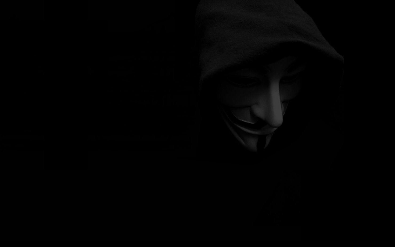 Anonymous Black Background PC Wallpaper 