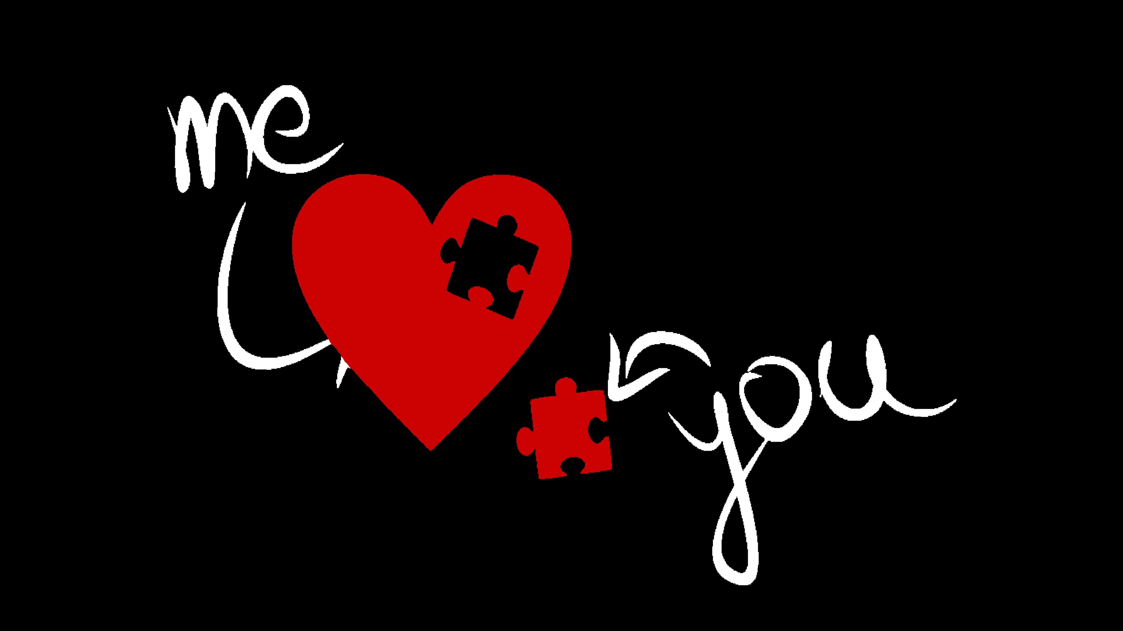 Me and You Puzzle Love Wallpaper 