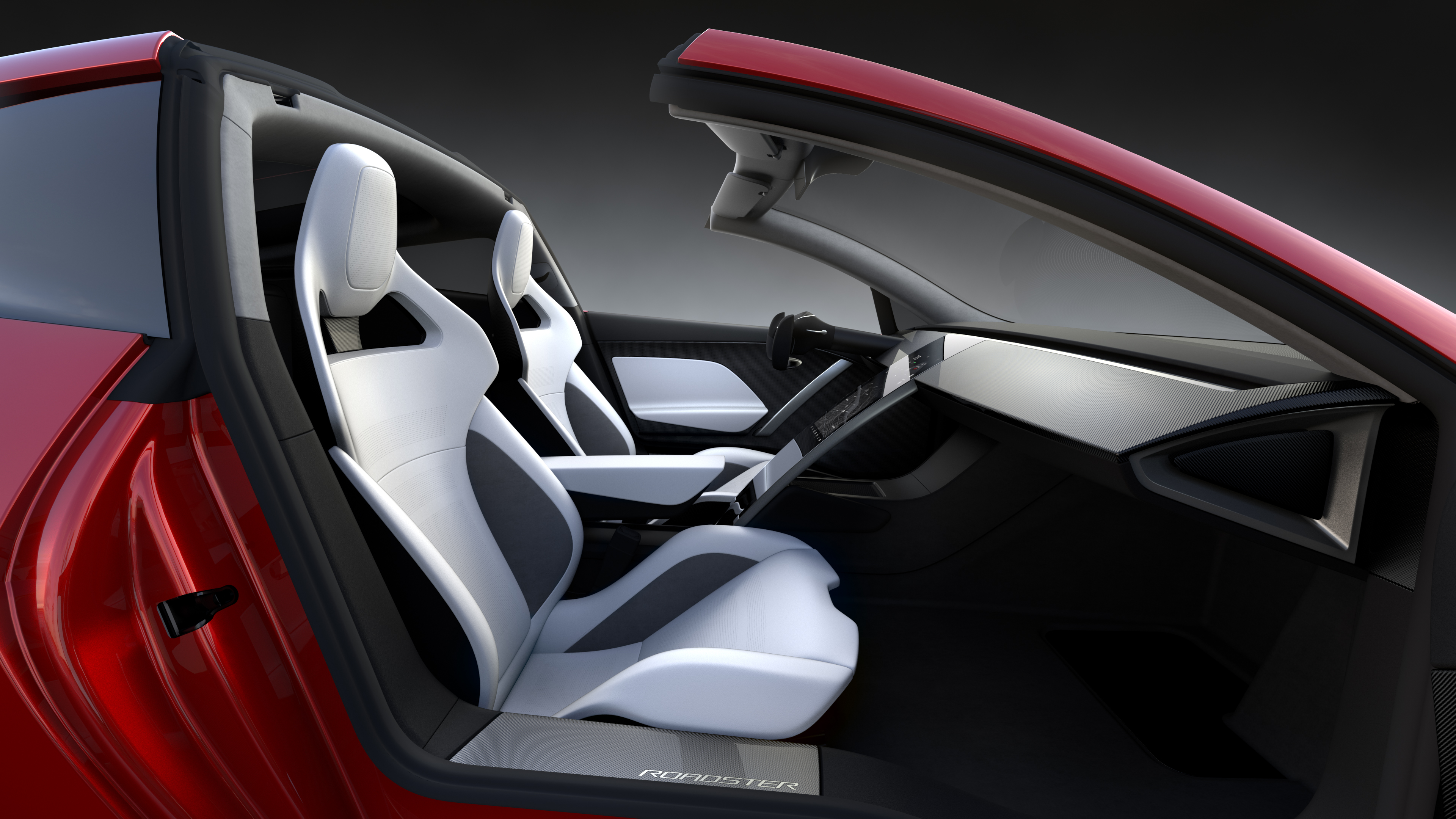 Red Tesla Roadster HD Desktop Wallpaper 
