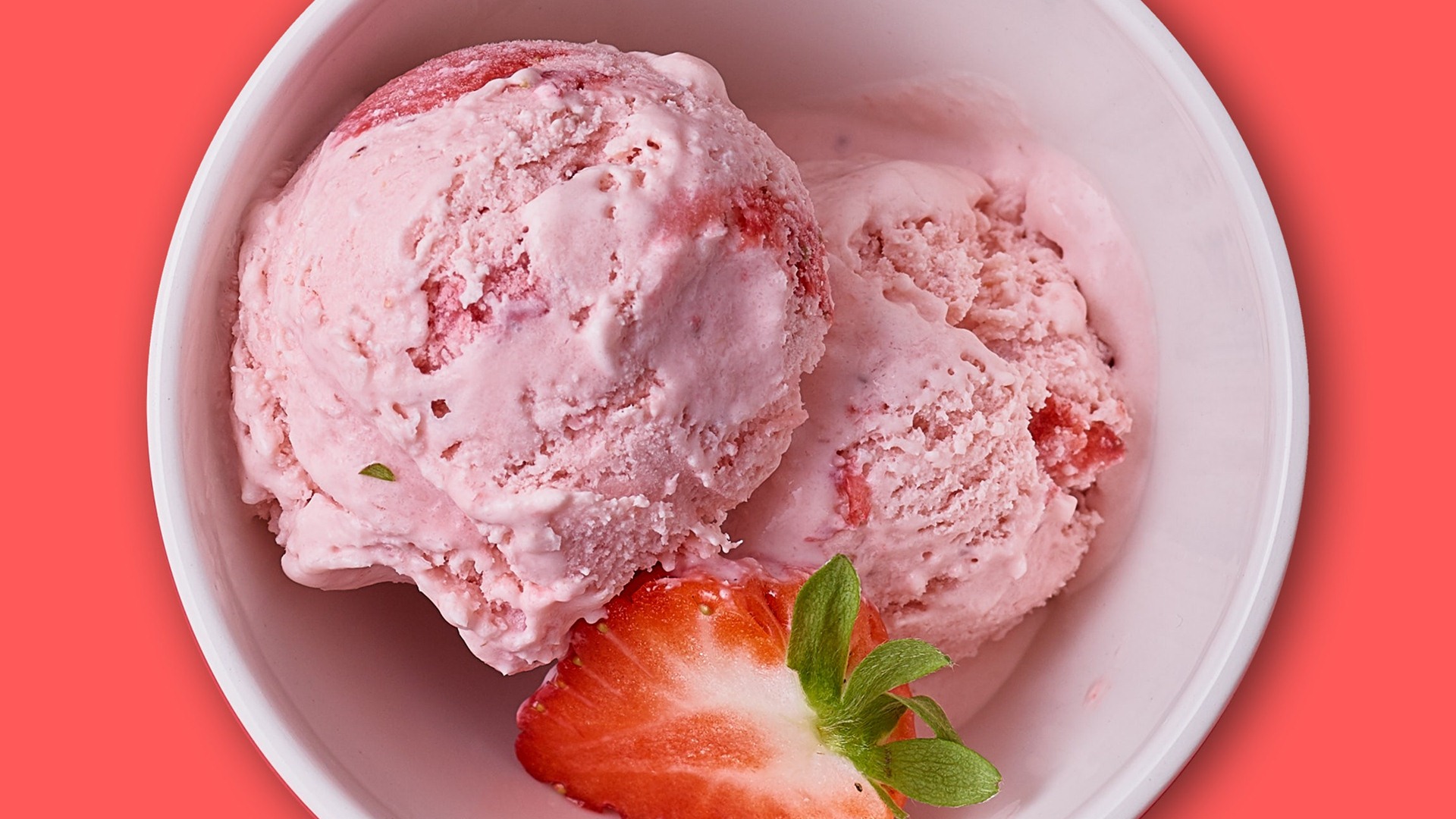 Strawberry Ice Cream Desktop HD Wallpaper.