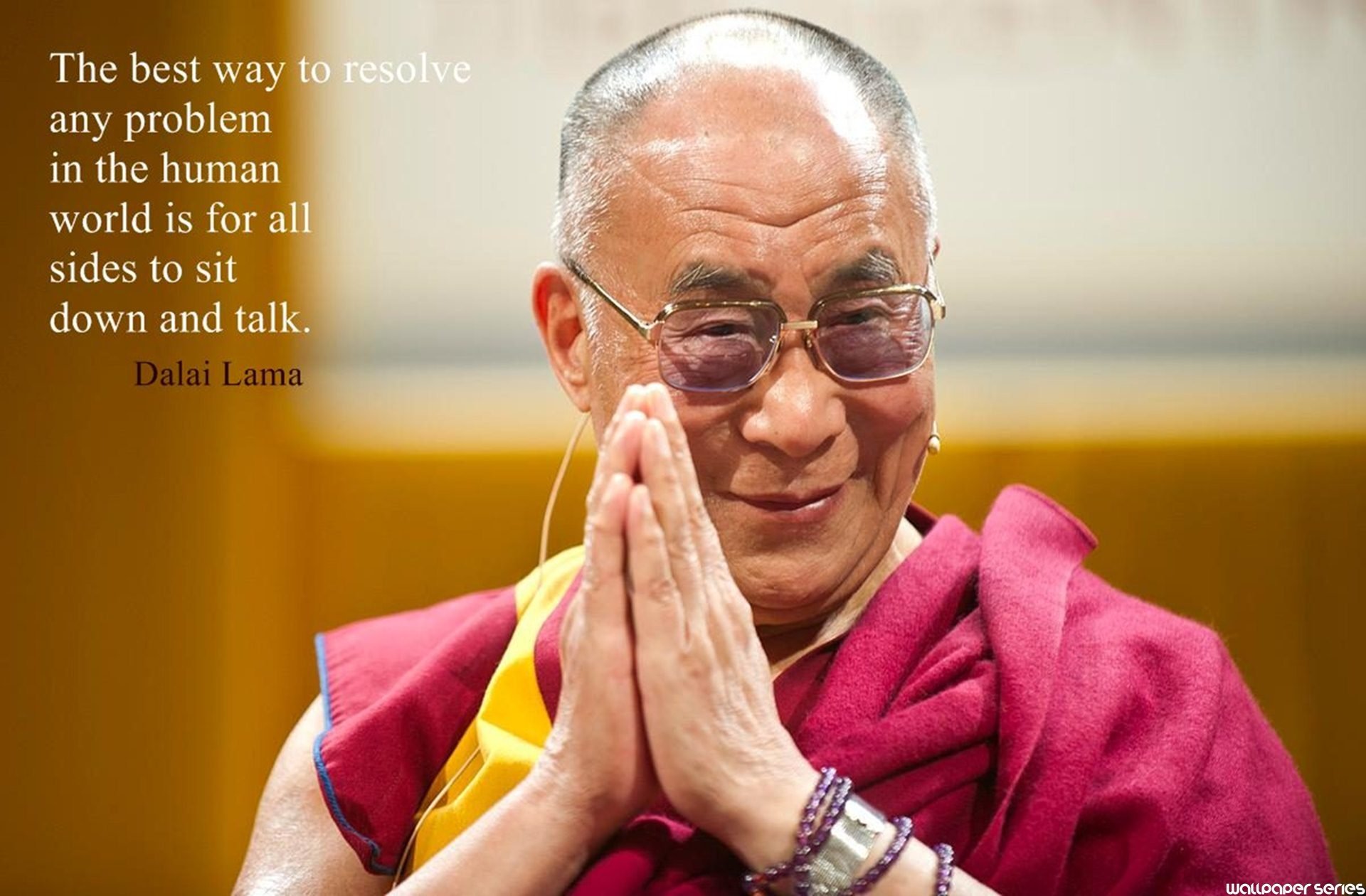 Dalai Lama Resolve Any Problem Quotes Wallpaper 
