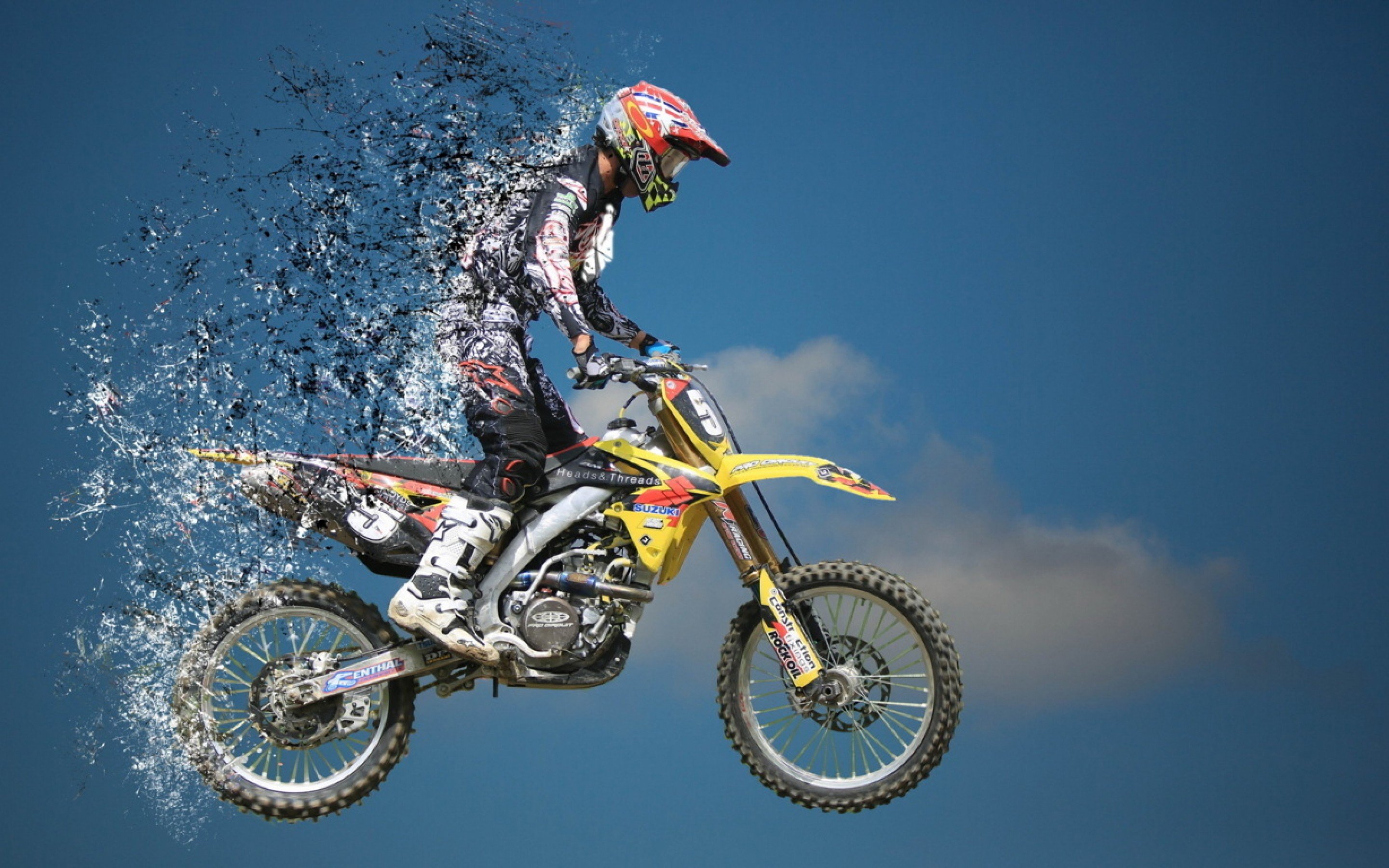 Wheeling Motocross Bike Stunt HD Desktop Wallpaper 