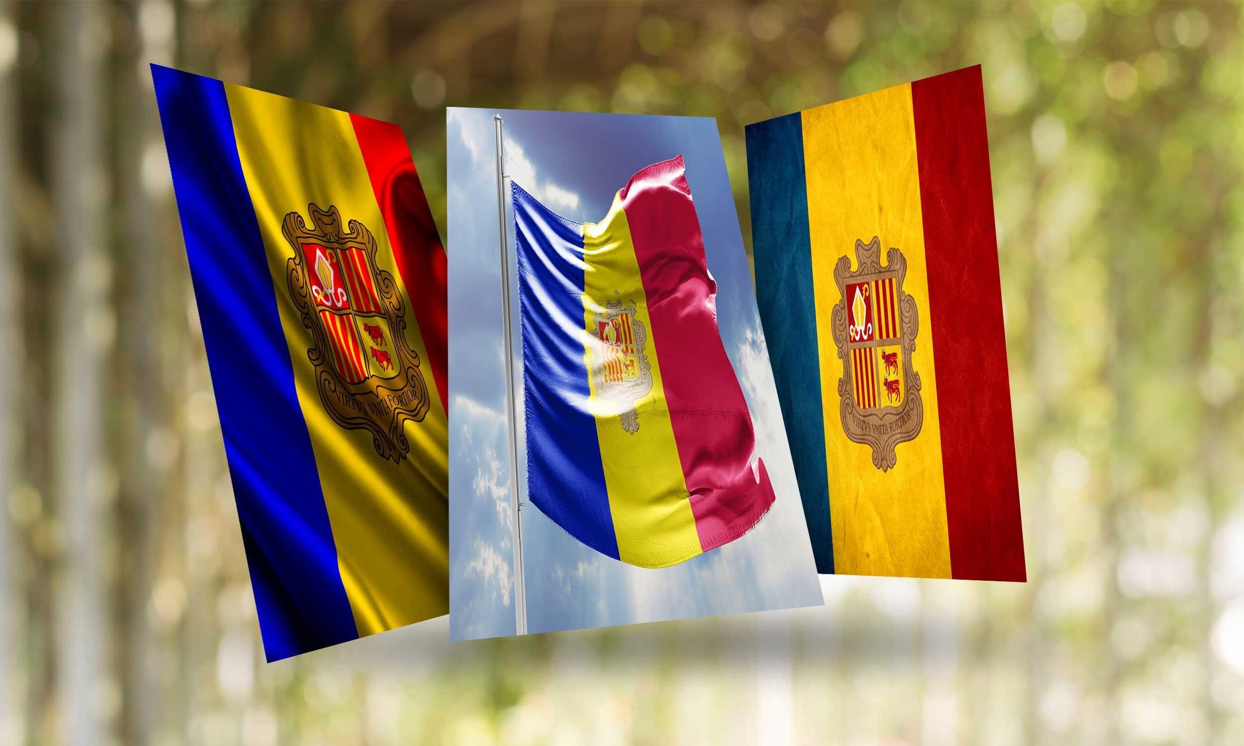Andorra Flag Desktop HD Wallpaper 