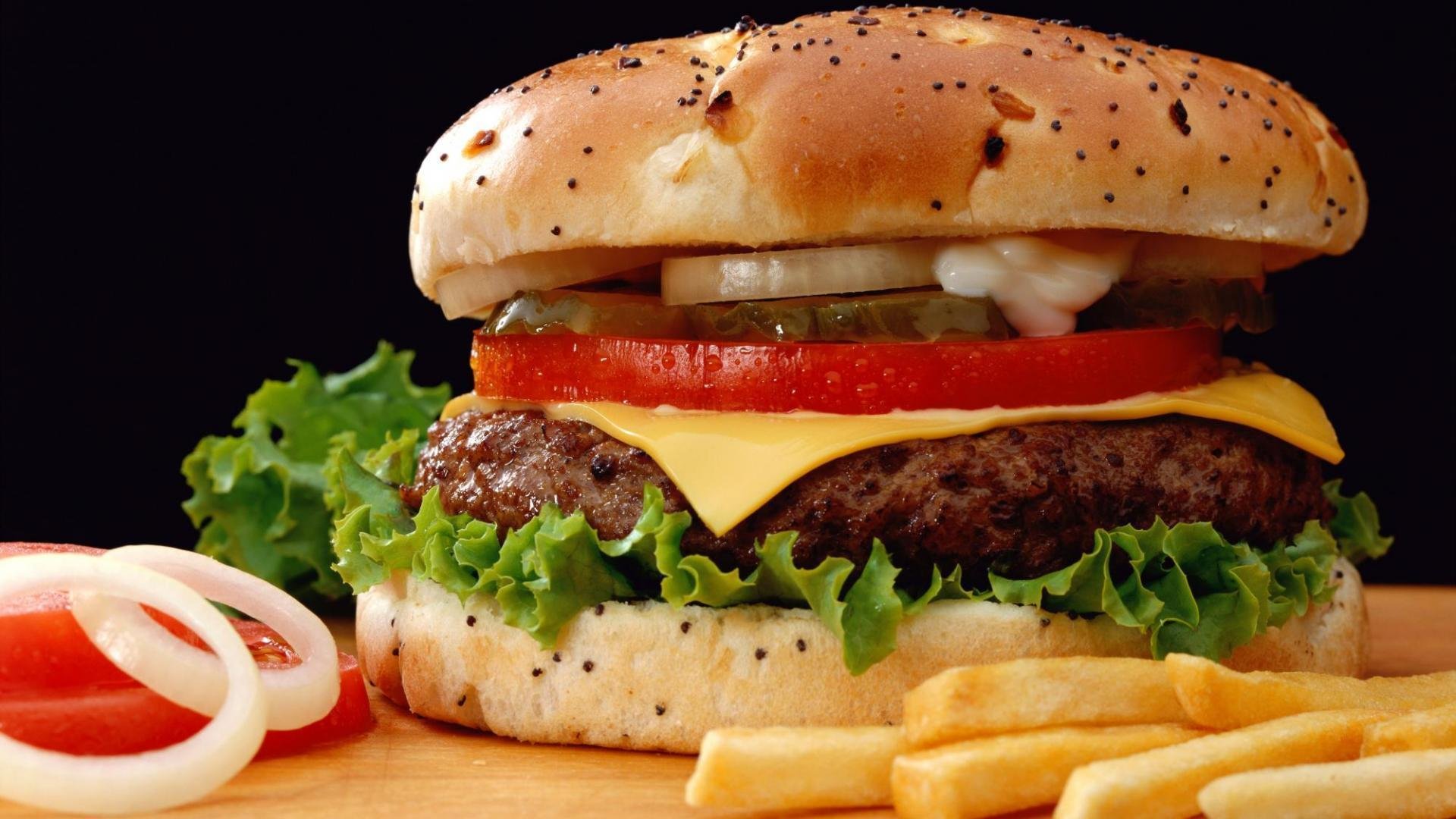 Fried Hamburger HD Background Wallpaper 