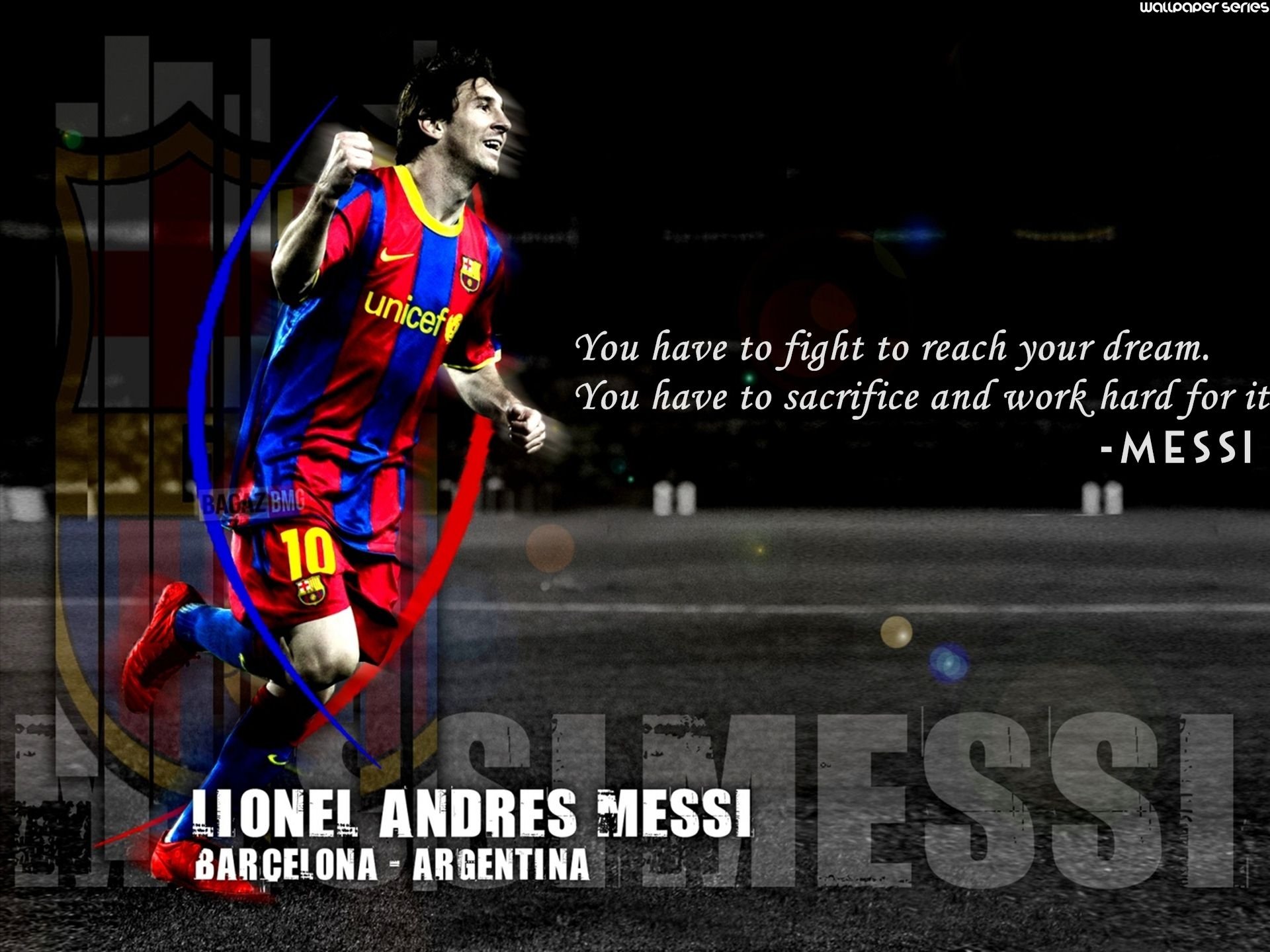 Lionel Messi Dream Motivational Quotes Wallpaper 