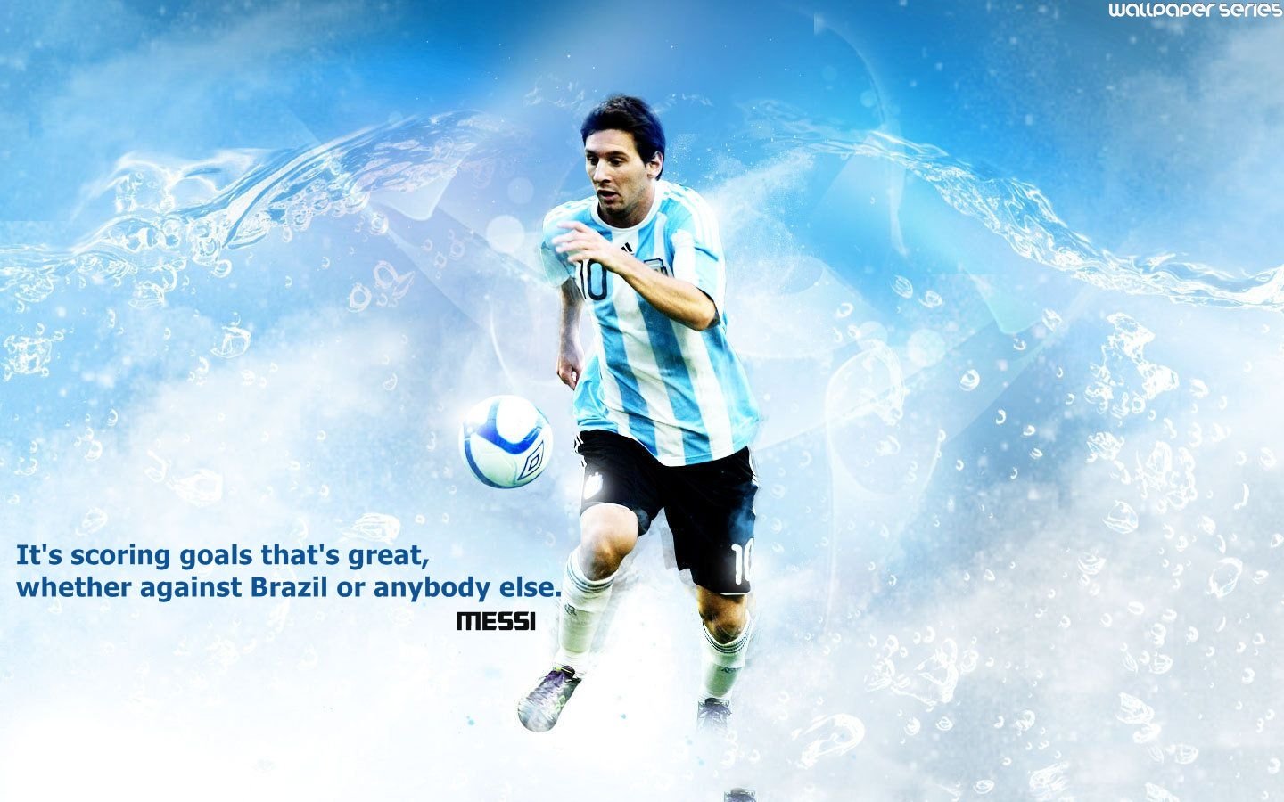 Lionel Messi Goal Motivational Quotes Wallpaper 
