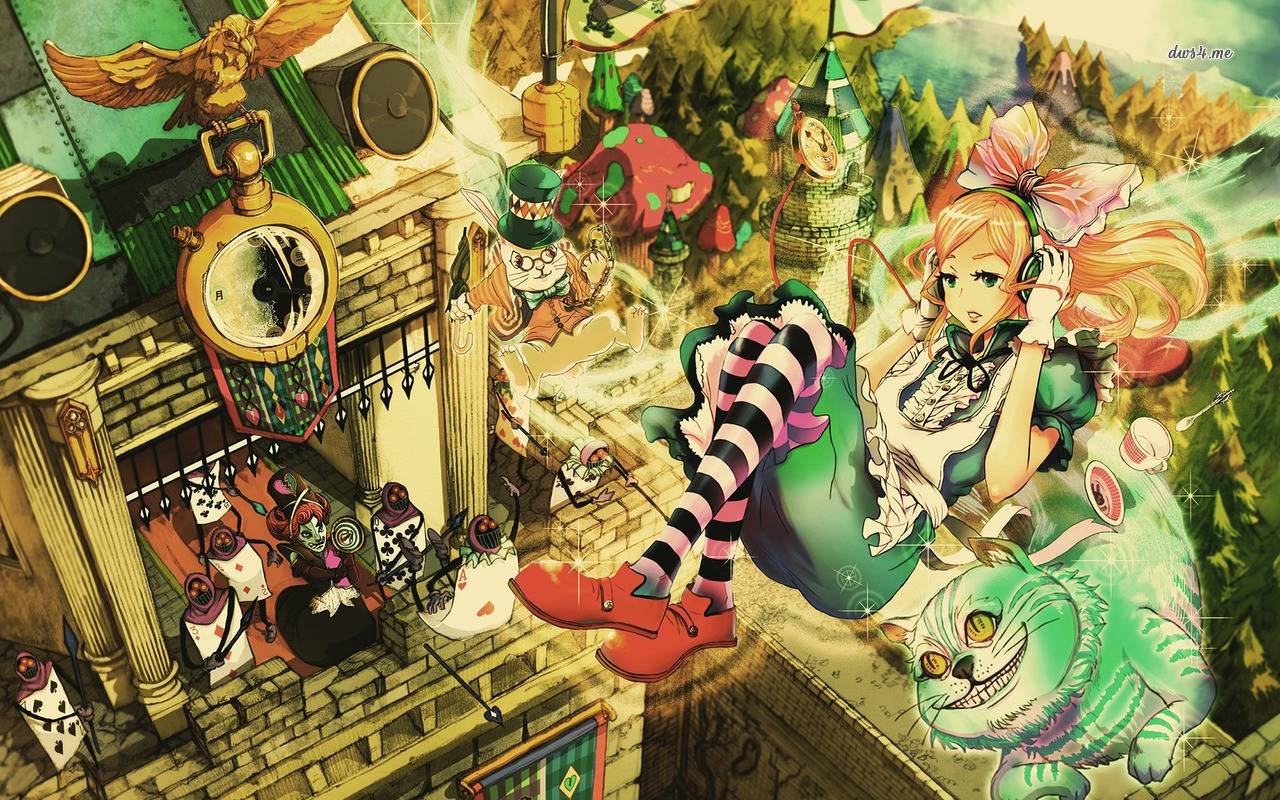 Alice In Wonderland Anime Manga Series Background Wallpaper 