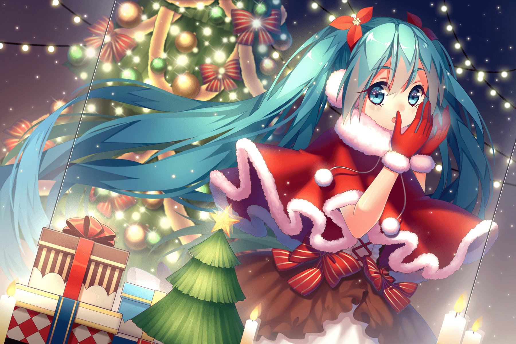 Anime Christmas, house, girl, christmas, snow, anime, twintails, christmas  lights, HD wallpaper | Peakpx