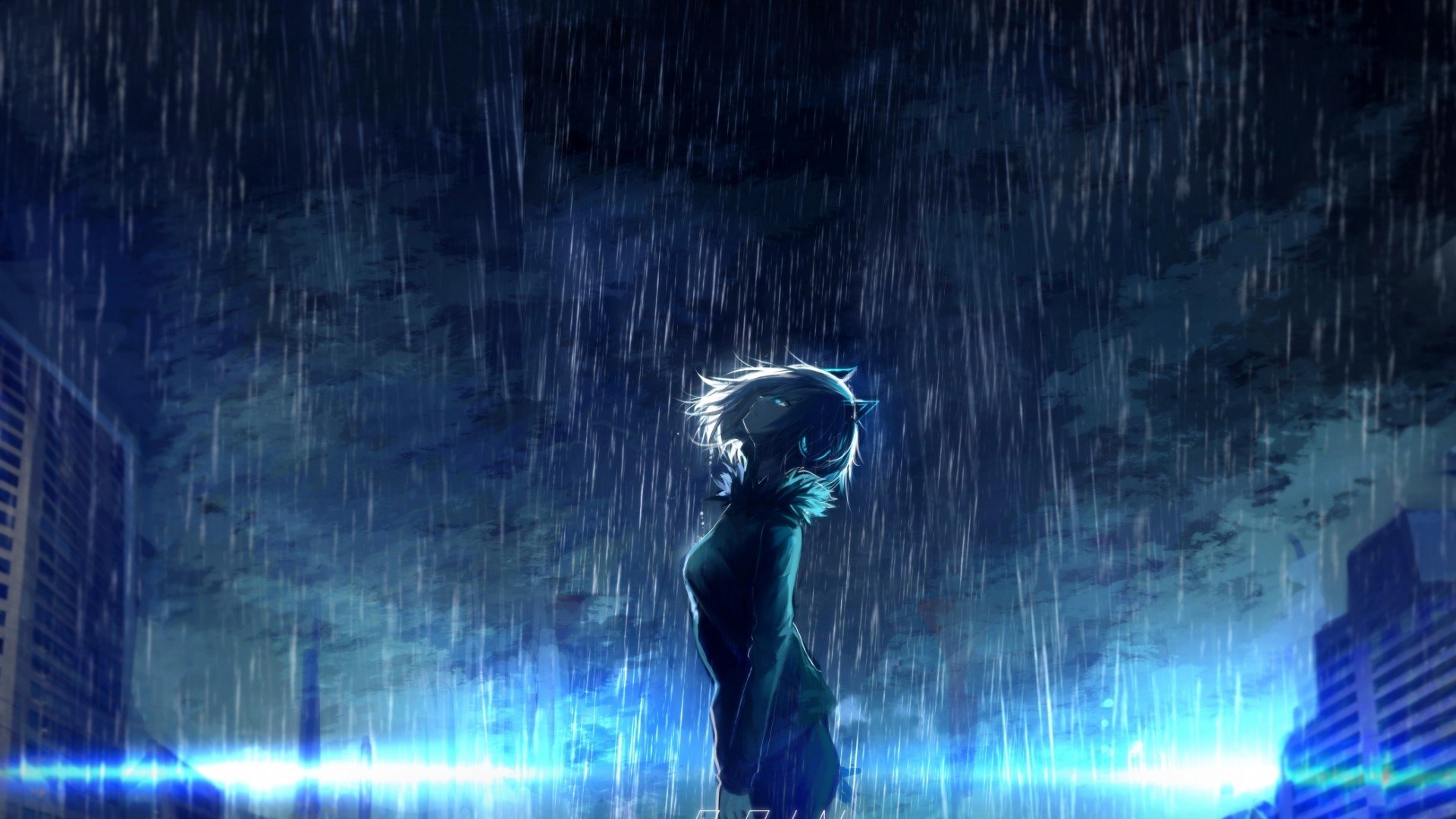 Anime Rain Widescreen Wallpapers 