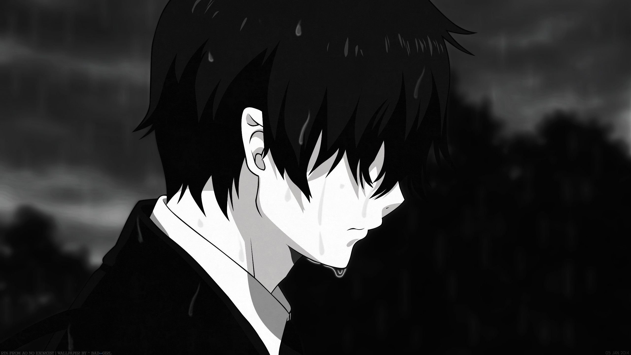 Anime Sad Boy Manga Series HD Background Wallpaper.