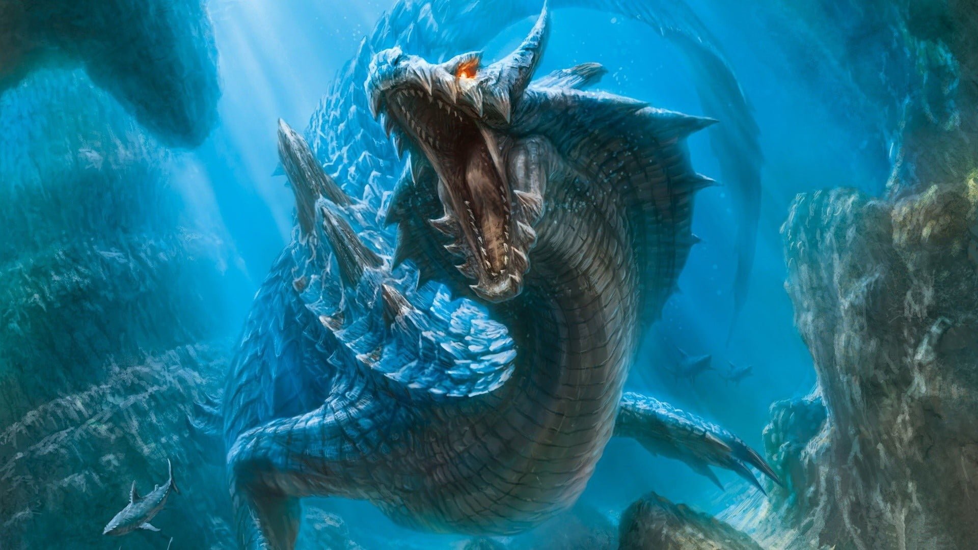 Blue Dragon Cool Desktop Wallpaper 