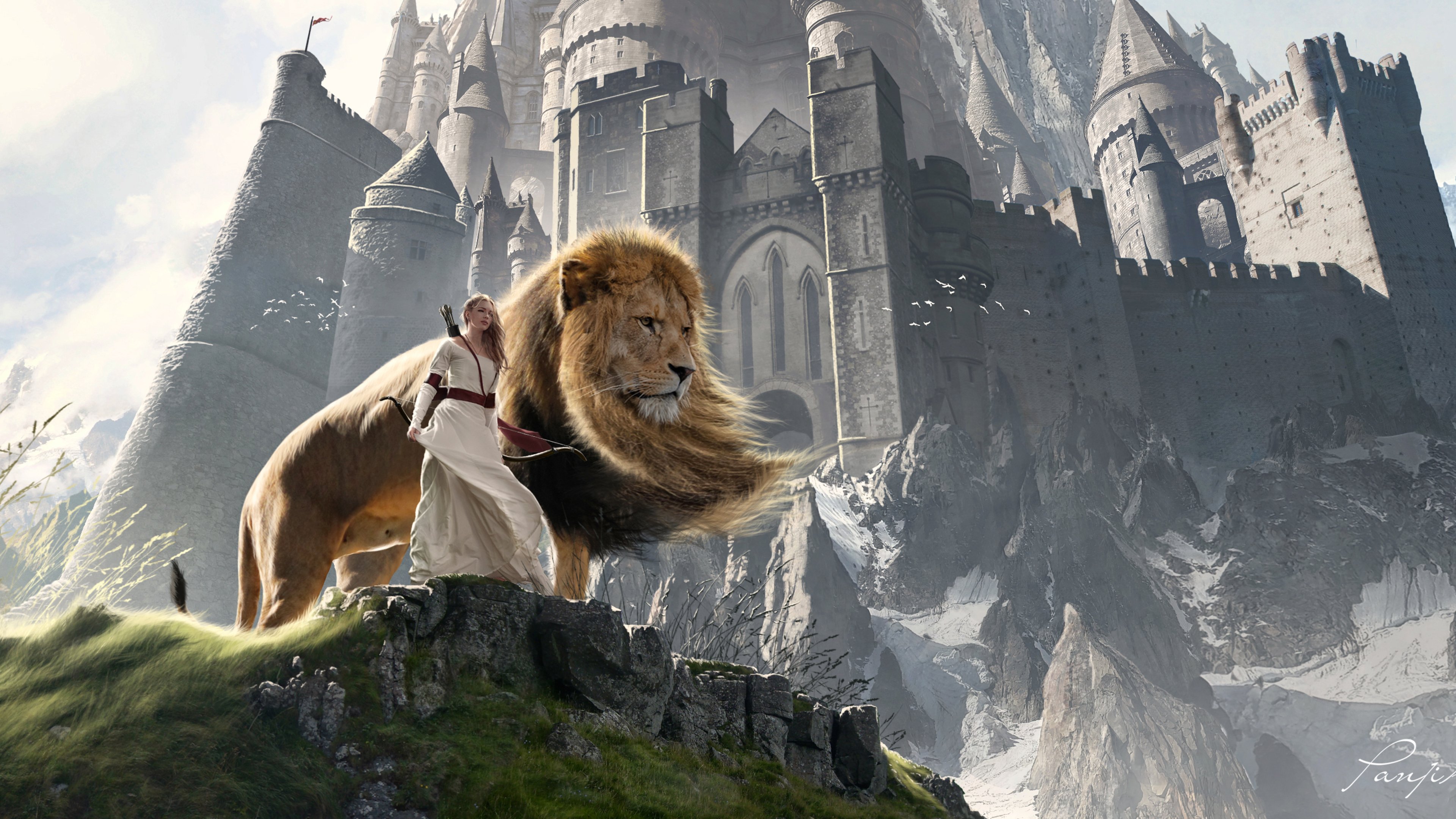 Fantasy Lion HD Desktop Wallpaper 