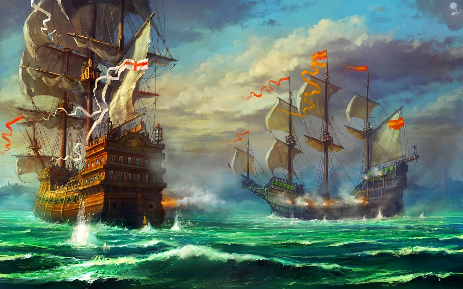 Fantasy Ship Cool Wallpaper 