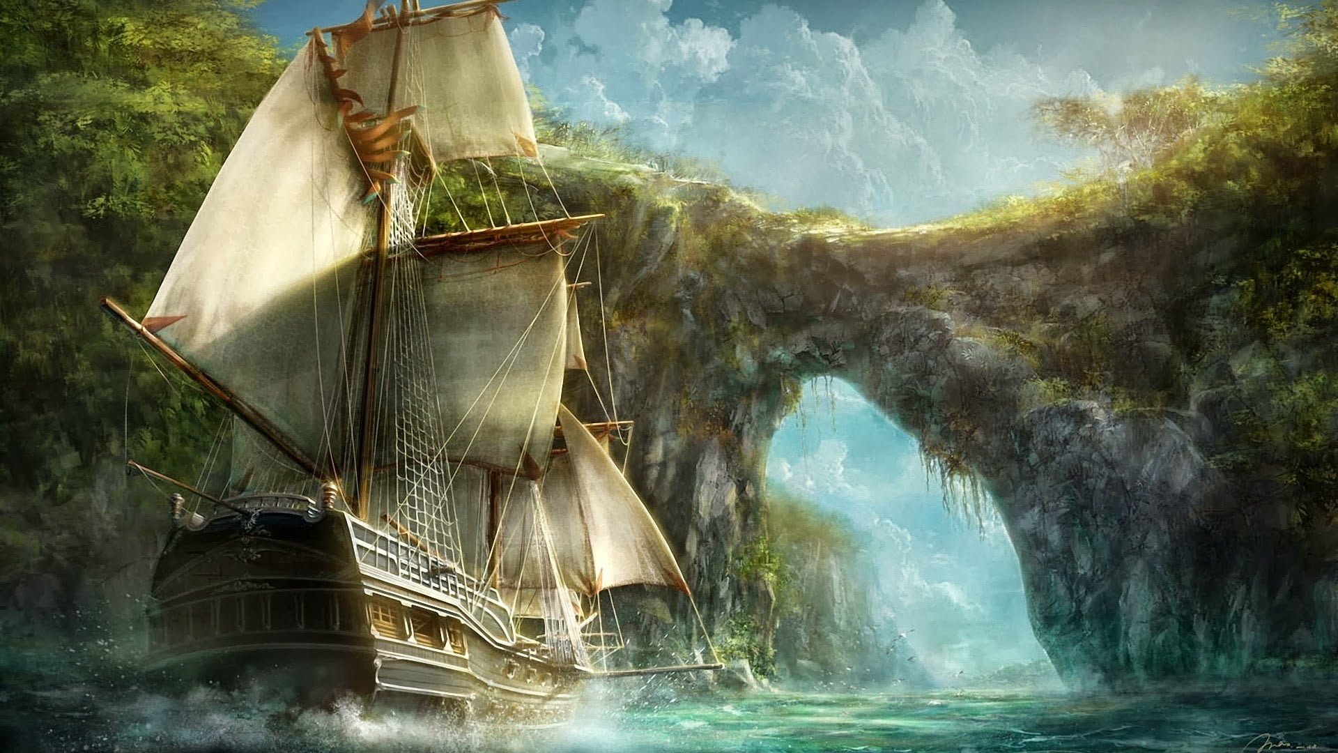Fantasy Ship Wallpaper HD 