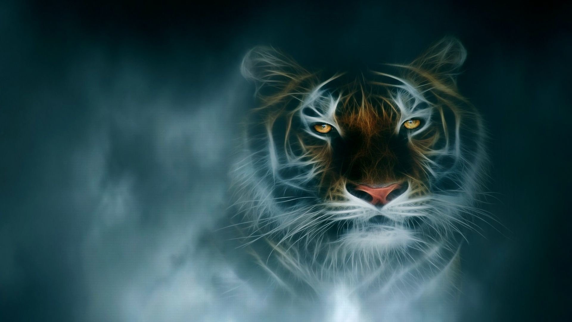Fantasy Tiger Dark Background Wallpaper 