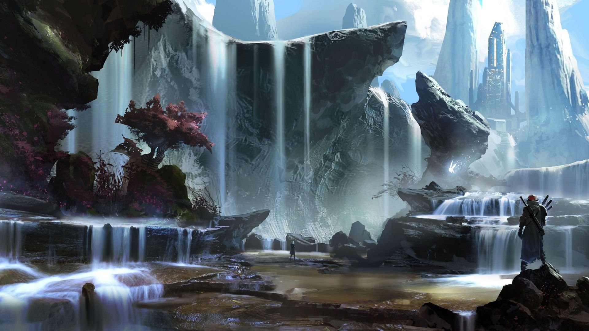 Fantasy Waterfall Cool HD Desktop Wallpaper 