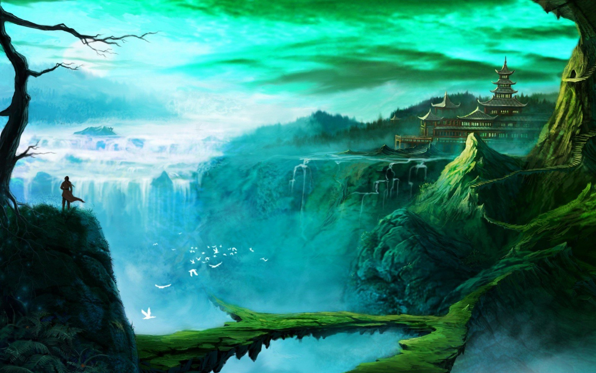 Fantasy Waterfall Cool Wallpaper 