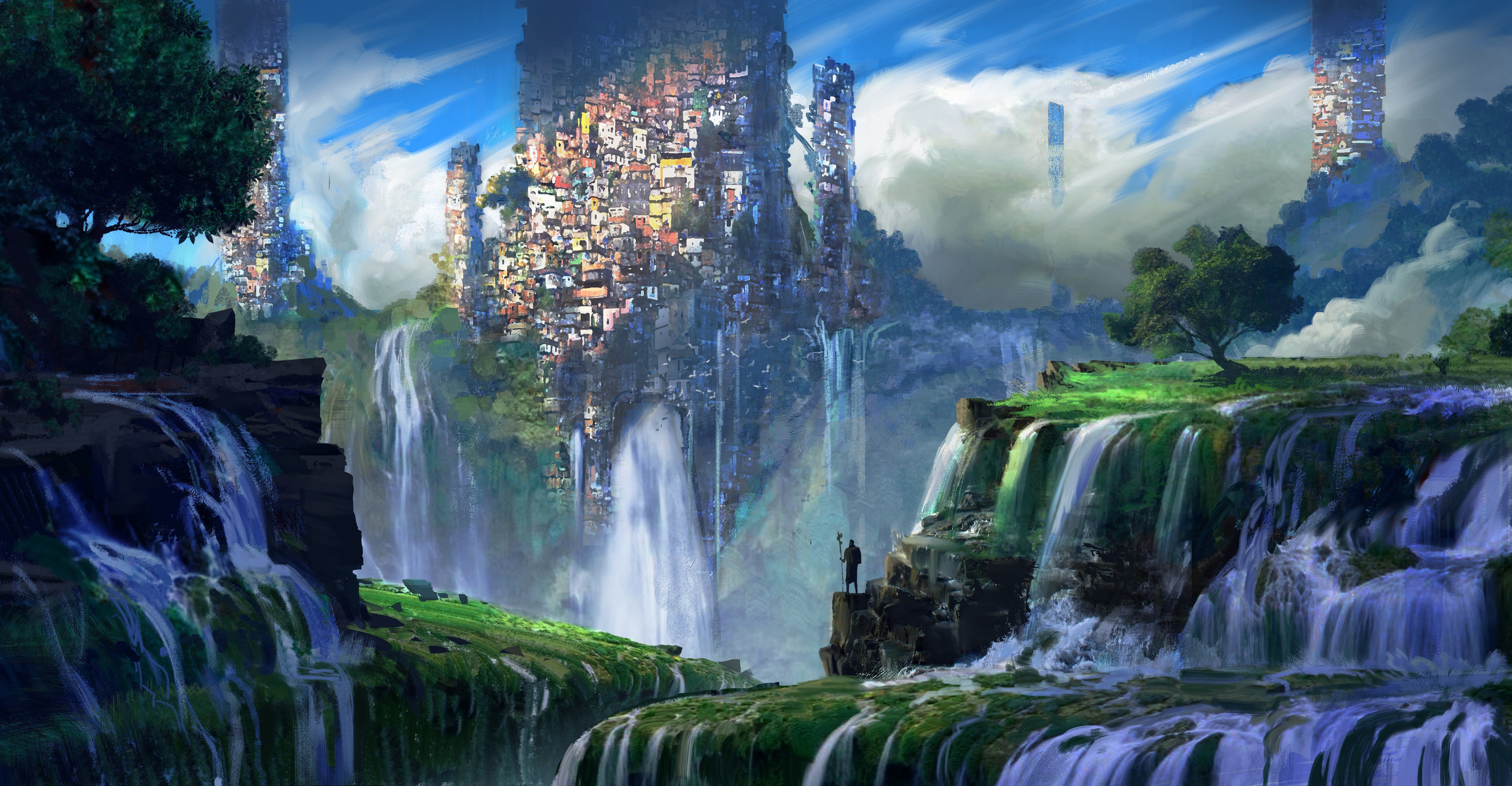 Fantasy Waterfall Desktop Wallpaper 