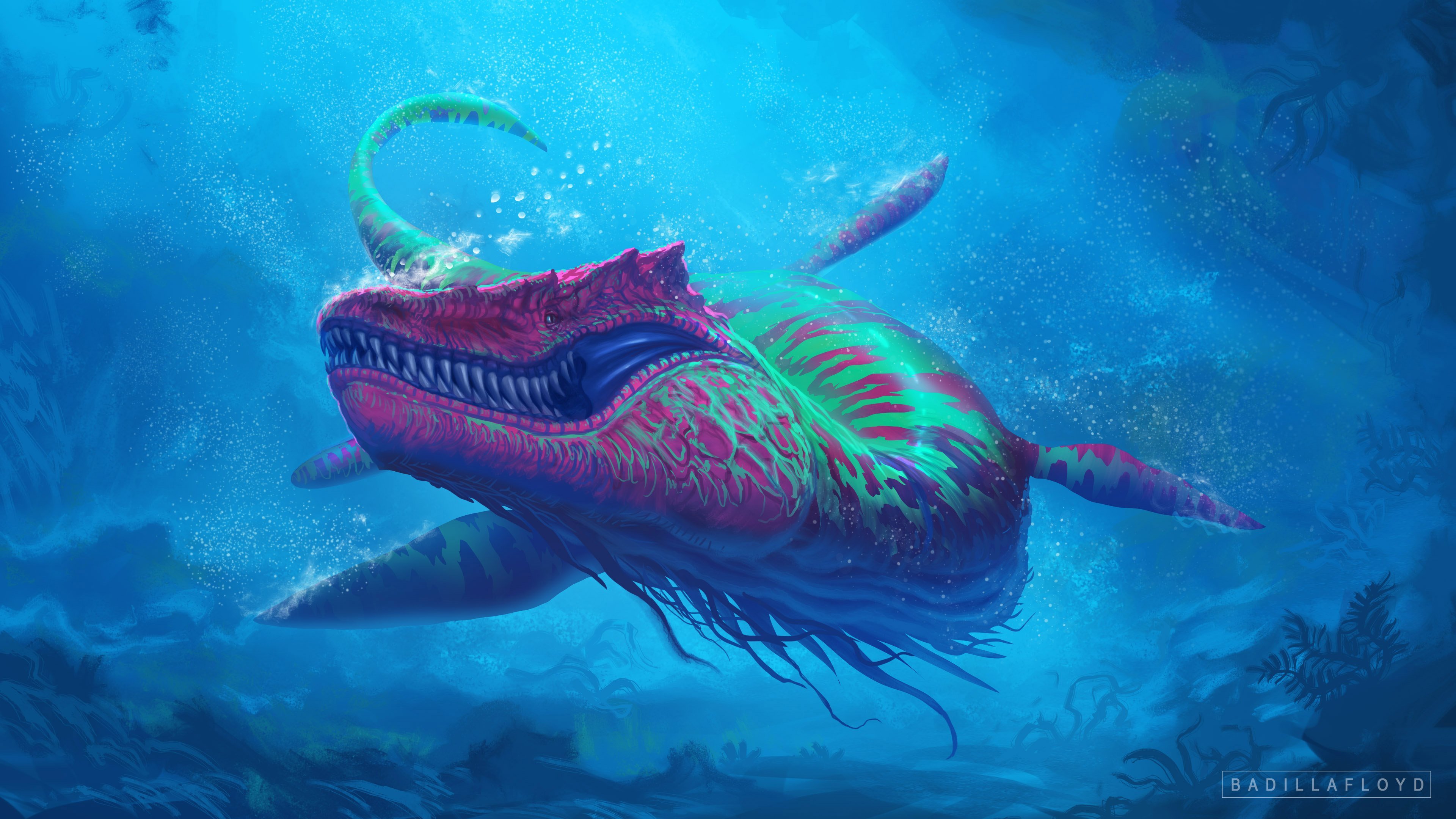 Sea Monster Cool Background Wallpaper 