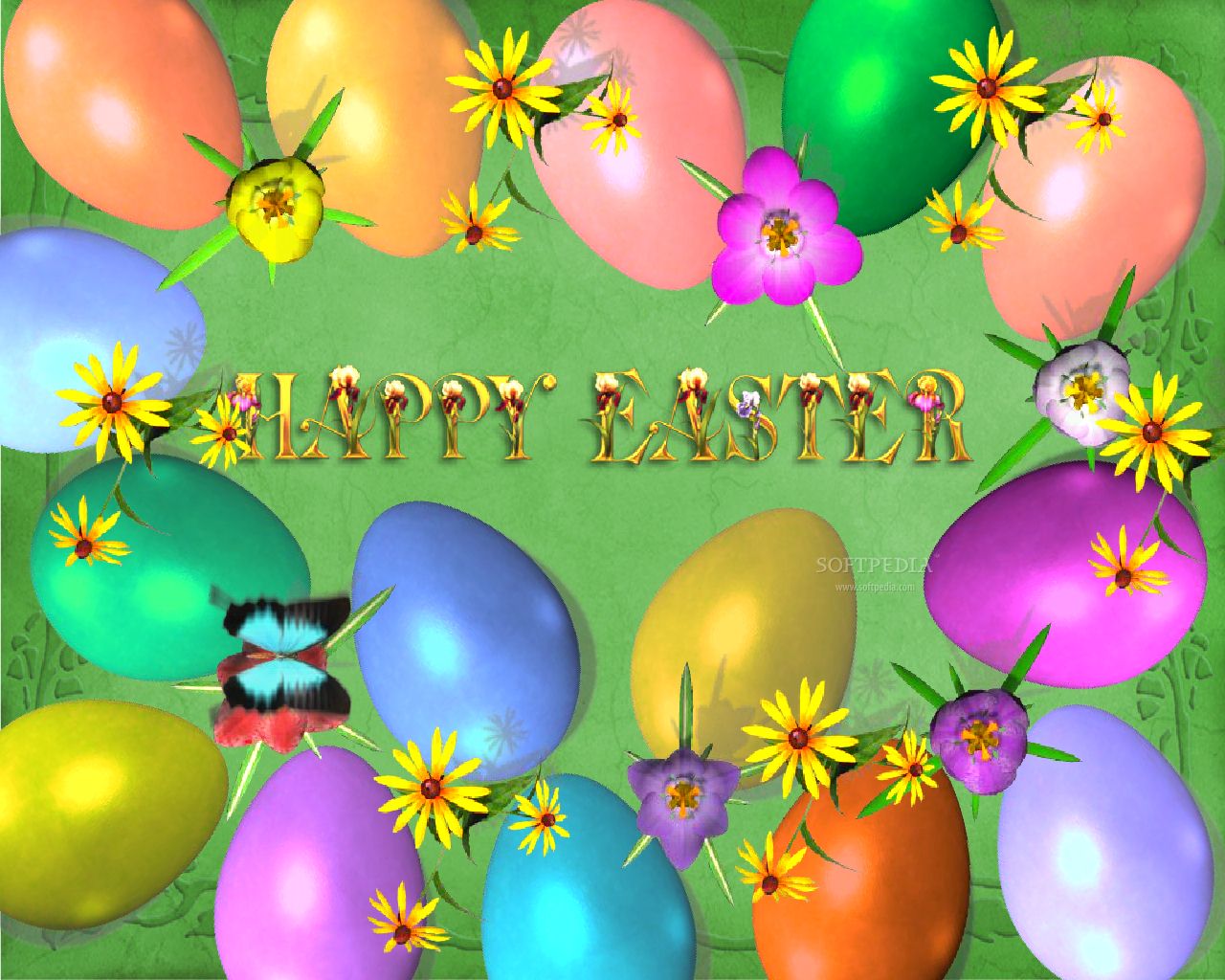 Snoopy Easter Colourfull Background Wallpaper 