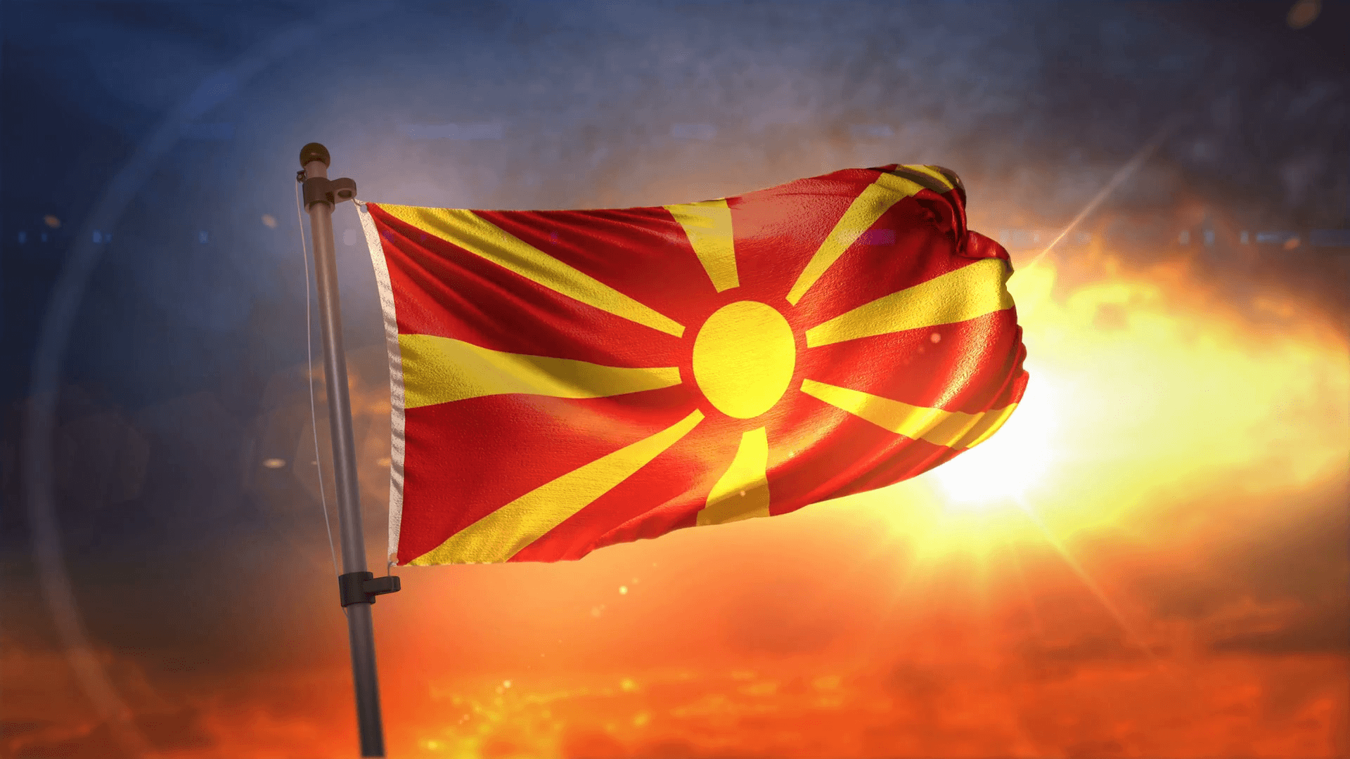 North Macedonia Flag High Definition Wallpaper 