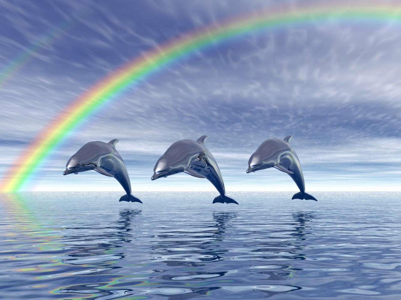 Dolphin Rainbow Wallpaper.