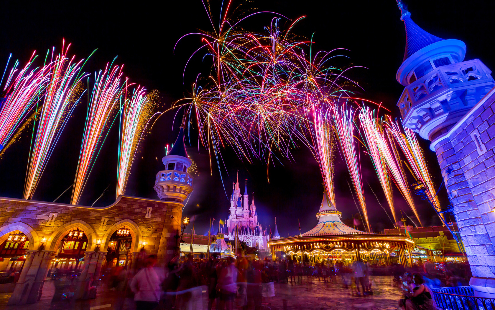 Disney Fireworks HD Background Wallpaper 