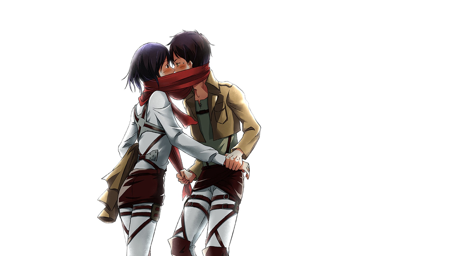 Mikasa And Eren HQ Background Wallpaper.