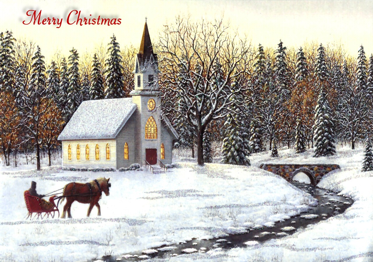 Christmas Church HD Wallpaper 