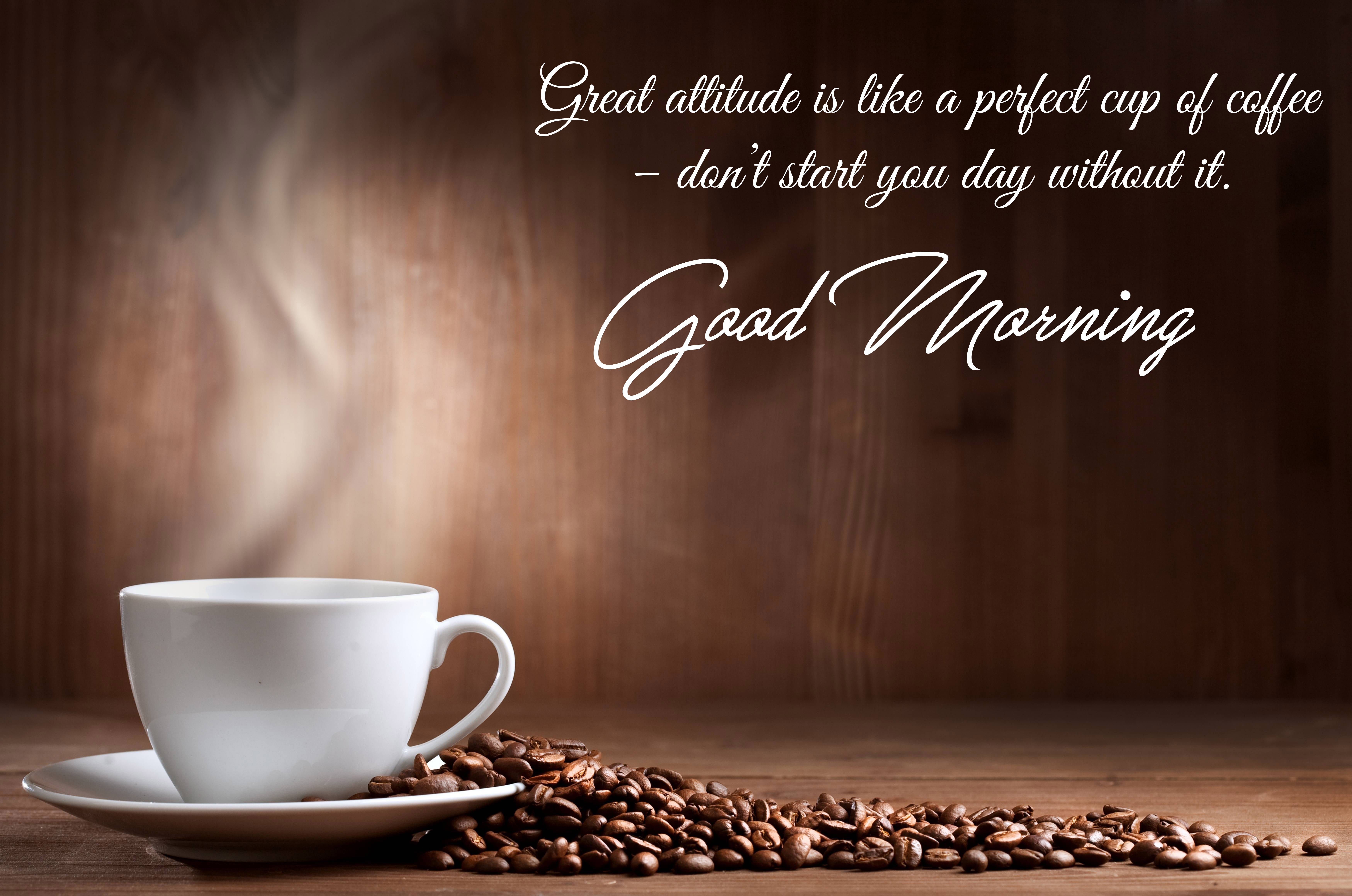 Cup of Tea Good Morning Message Wallpaper 