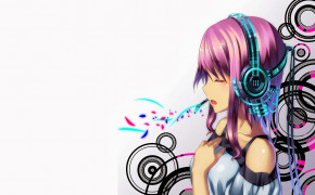 Anime Girl With Headphones HD Desktop Wallpaper 105538