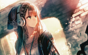 Anime Girl With Headphones Manga Series HD Desktop Wallpaper 105553