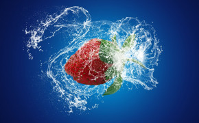 Strawberry Water Splash Wallpaper 10495