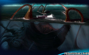 Kraken Dark Background Wallpaper 112334