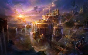 Fantasy City Background Wallpaper 111222