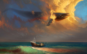 Fantasy Whale HD Desktop Wallpaper 112127