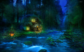 Fantasy House Dark HD Desktop Wallpaper 111459