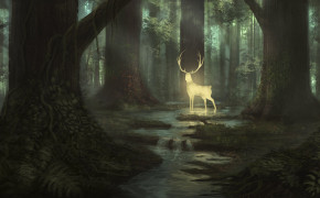 Fantasy Deer Dark Wallpaper 111308