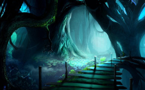 Fantasy Forest Dark Background Wallpaper 111364