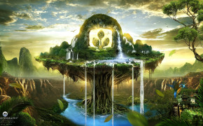 Fantasy Waterfall Cool HD Background Wallpaper 112077