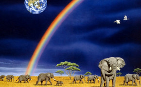 Fantasy Elephant Dark Desktop Wallpaper 111343