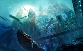 Fantasy Underwater Dark Desktop Wallpaper 112013