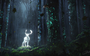 Fantasy Deer Dark Background Wallpaper 111302