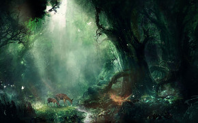 Fantasy Forest Dark Wallpaper HD 111371