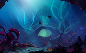 Fantasy Underwater Dark Background Wallpaper 112011