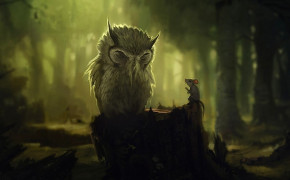 Fantasy Owl Dark Background Wallpaper 111738