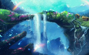 Fantasy Waterfall Background Wallpaper 112061